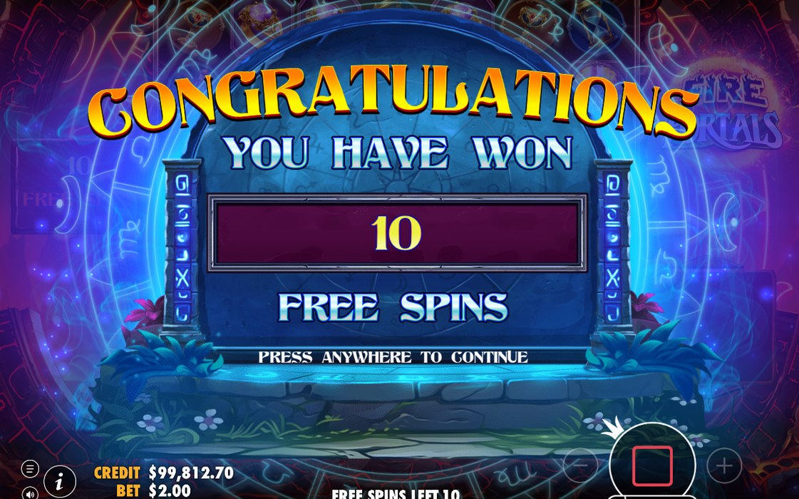 Free Spins grid with special reels in play